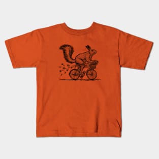 Squirrel Riding On Bike Kids T-Shirt